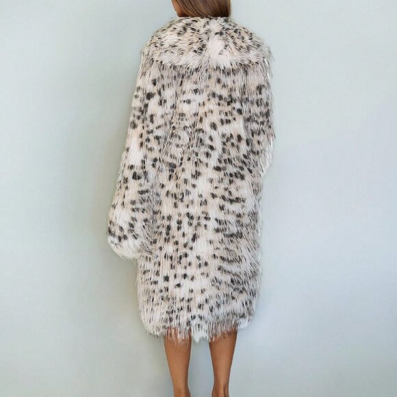 Multicolor Casual Women's Leopard Print Faux Fur Coat - Picture 2 of 7